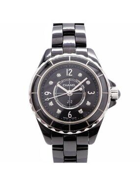 Chanel Diamond Black Dial Watch